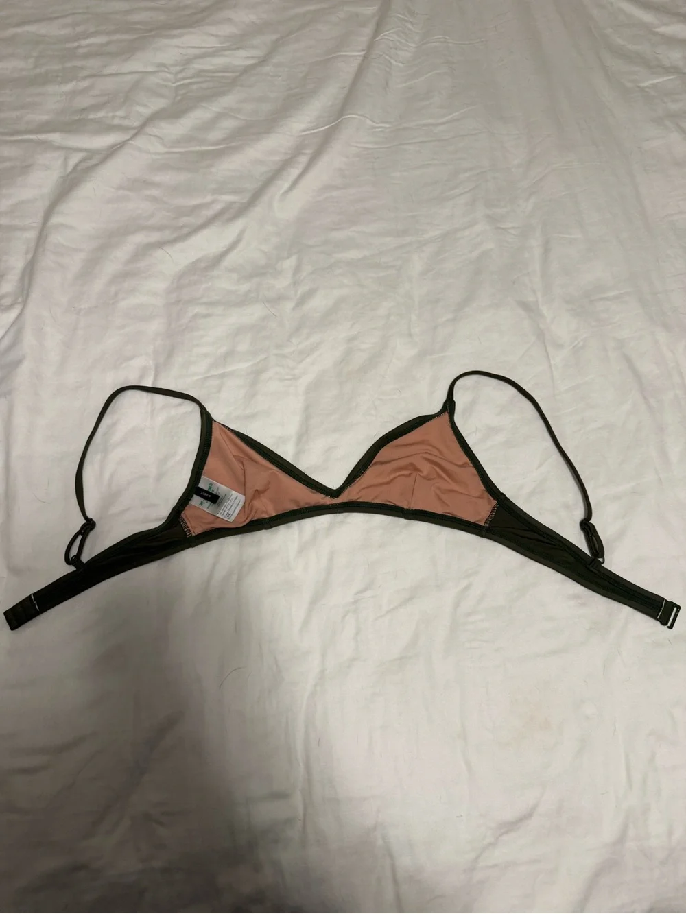 J. Crew Olive Green Triangle Bikini Top